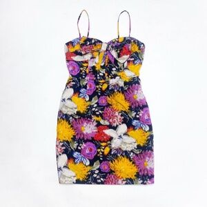 Floral bow mini dress